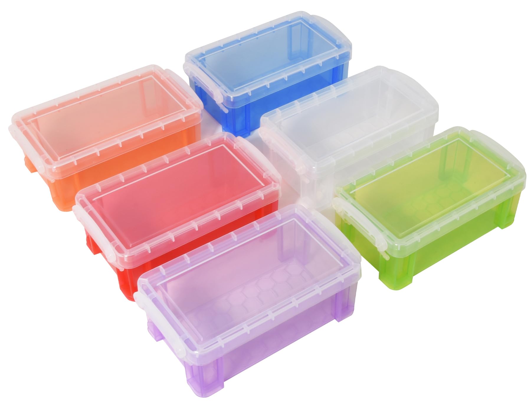 Amazon.co.jp: ANQLRMD カラフルな小型プラスチッククリア収納ボックス
